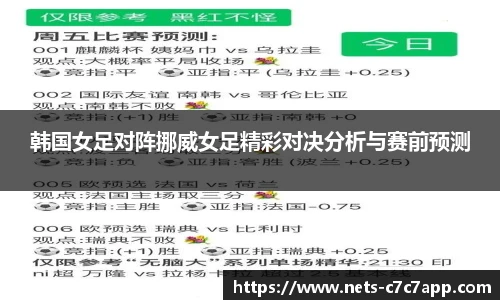 韩国女足对阵挪威女足精彩对决分析与赛前预测